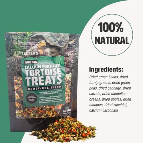 Fluker's Calcium Fortified Tortoise Treats 4 oz (113 g) | All Natural Herbivore Blend for Reptiles thumbnail 3