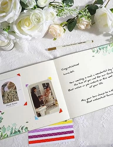 molekaus Wedding Guest Book Hardcover 8" x 10" (20.3 x 25.4 cm) | Photo Frame Cover & 100 Ivory Pages thumbnail 4
