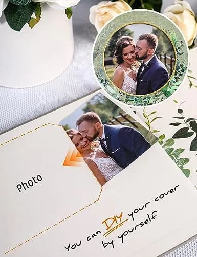 molekaus Wedding Guest Book Hardcover 8" x 10" (20.3 x 25.4 cm) | Photo Frame Cover & 100 Ivory Pages thumbnail 2