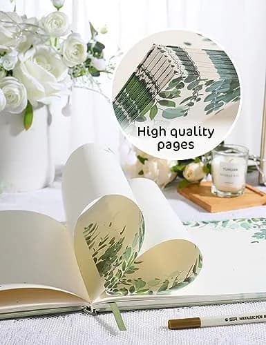 molekaus Wedding Guest Book Hardcover 8" x 10" (20.3 x 25.4 cm) | Photo Frame Cover & 100 Ivory Pages thumbnail 3