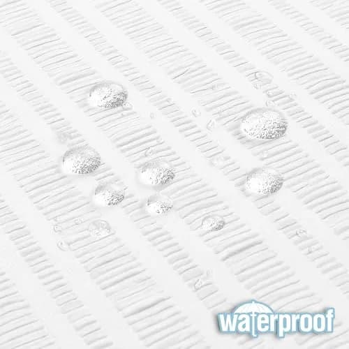 Aiyufeng Extra Long White Shower Curtain 96 Inch | Embossed Texture Fabric Bathroom Decor thumbnail 6
