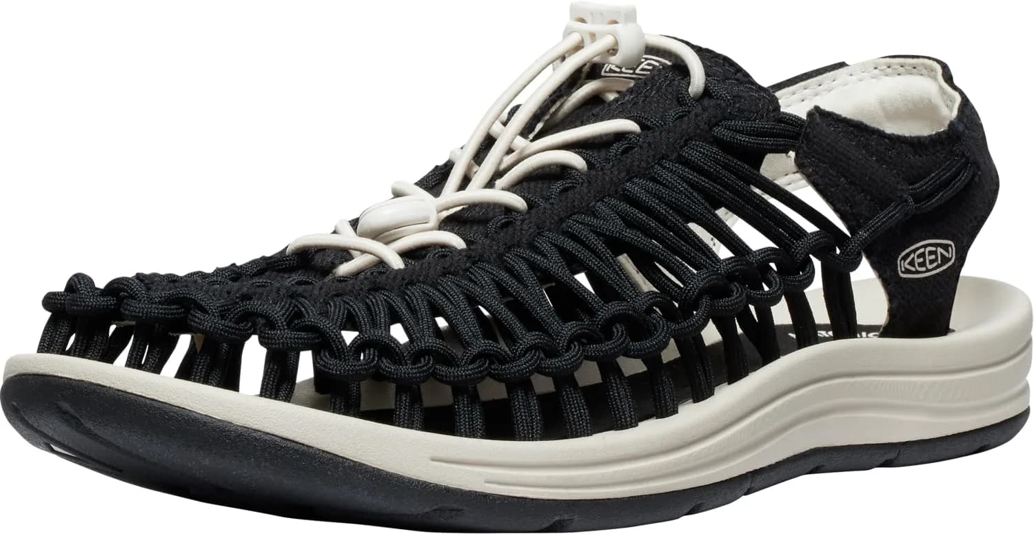 KEEN Uneek Canvas Black/Birch 11 D (M) | Casual Open Air Sneaker for Men