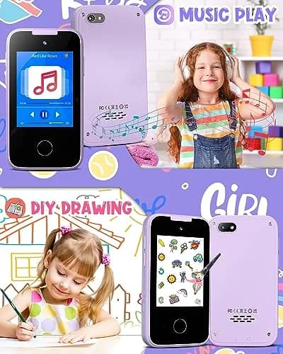 Vimorg Kids Smart Phone Toy Purple | 11.0cm (4.3in) Pretend Play Cell Phone with 8GB TF Card thumbnail 8