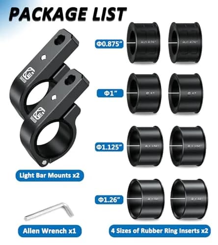 VAZESWIN 2PCS Aluminum Alloy Light Bar Mounts | Heavy-Duty Roll Cage Brackets for Vehicles thumbnail 8