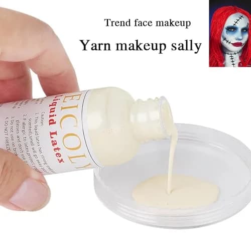 MEICOLY Clear White Liquid Latex with Sponge | Realistic SFX Makeup for Halloween Costumes & Bald Caps (60ml / 2.1 Oz) thumbnail 5