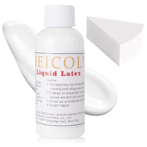 MEICOLY Clear White Liquid Latex with Sponge | Realistic SFX Makeup for Halloween Costumes & Bald Caps (60ml / 2.1 Oz) thumbnail 1