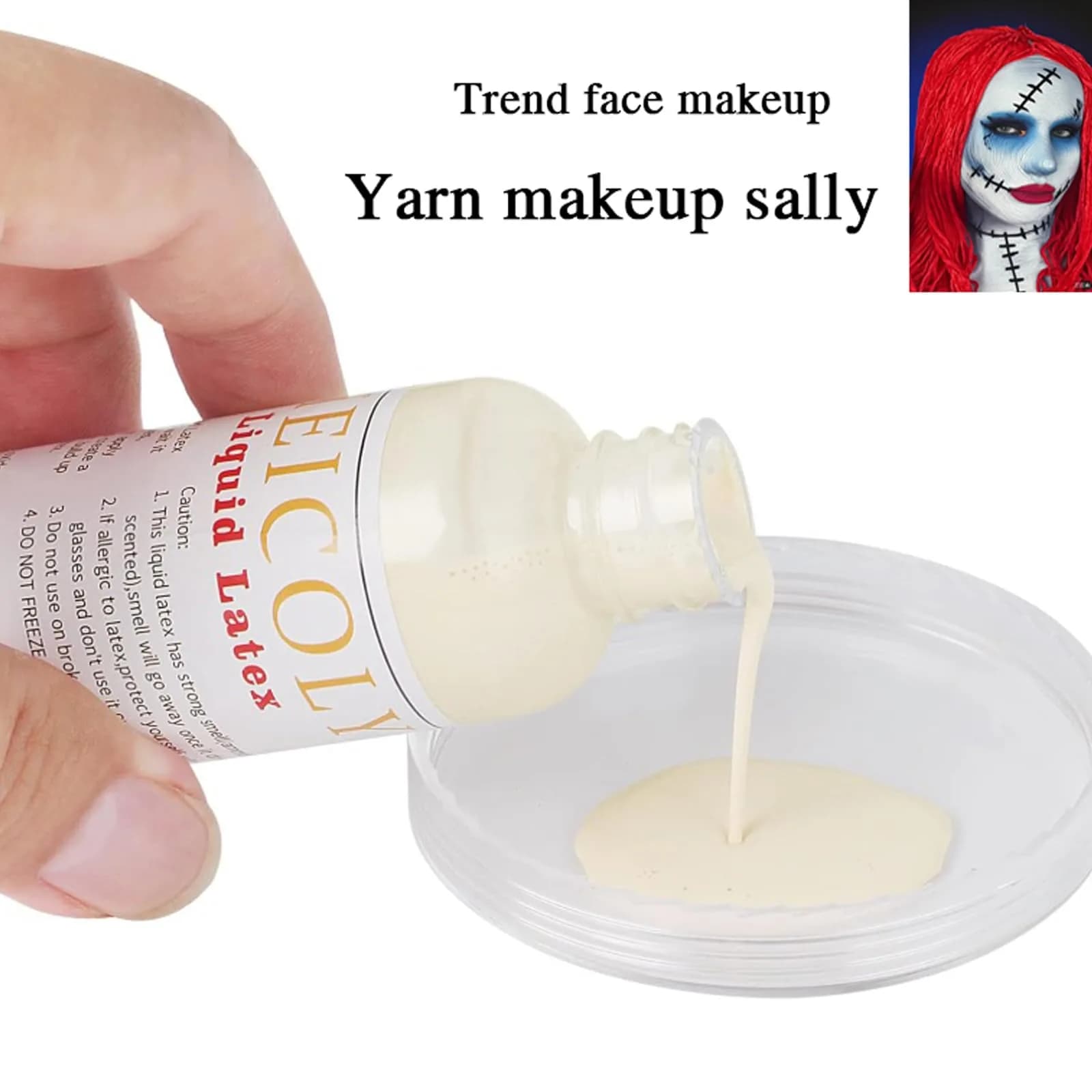 MEICOLY Light Flesh Liquid Latex with Sponge 60ml (2.1 Oz) | Realistic SFX Makeup for Halloween & Costumes - view 5
