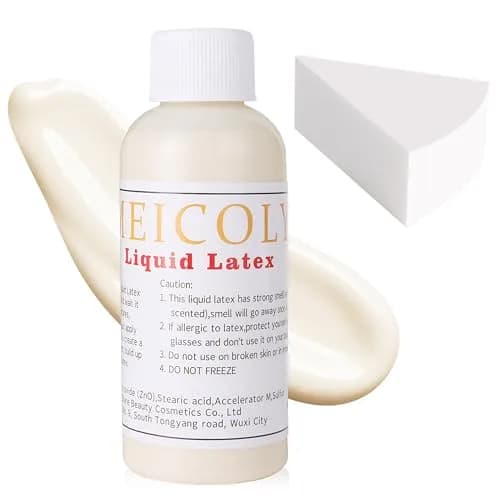 MEICOLY Light Flesh Liquid Latex with Sponge 60ml (2.1 Oz) | Realistic SFX Makeup for Halloween & Costumes thumbnail 1
