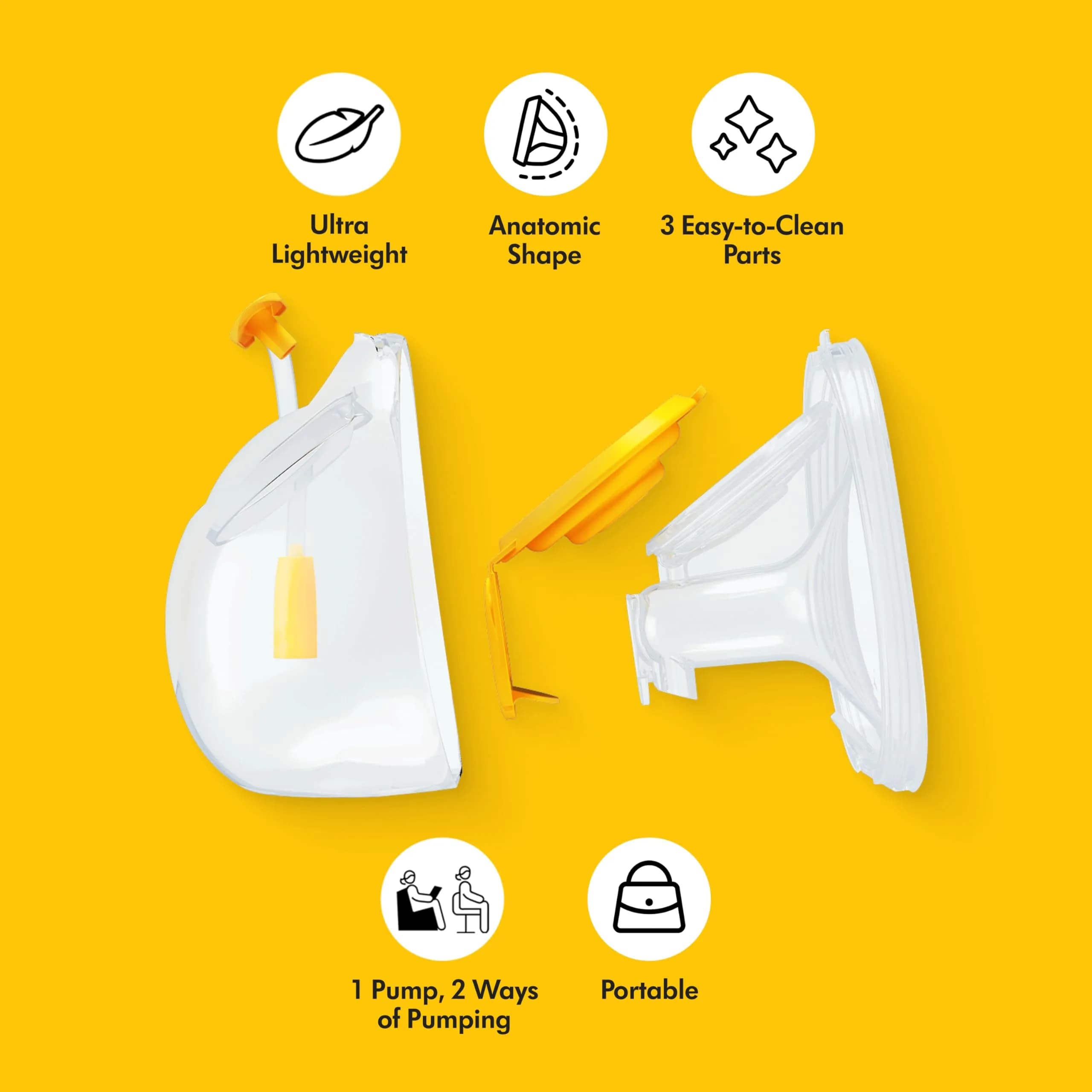 Medela Hands-Free Collection Cups 5 oz (150 ml) | 2-Piece Set for Freestyle Flex, Pump in Style, Swing Maxi - view 3
