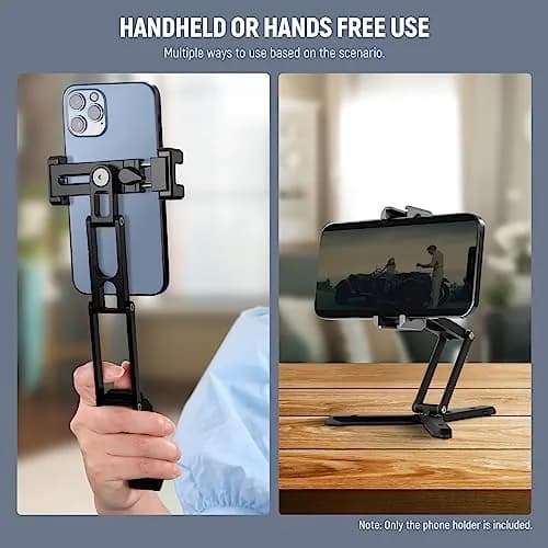 NEEWER SP-04 Metal Smartphone Tripod Mount with Cold Shoes & Handheld Grip, 18cm (7.1") Extended Height | Stable Vlogging & Streaming Accessory thumbnail 4