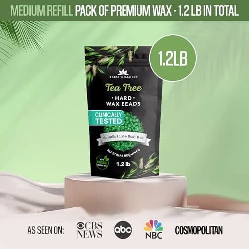Tress Wellness Tea Tree Hard Wax Beads 567 g (19.2 oz) | For Bikini, Brazilian & Full Body Hair Removal thumbnail 2