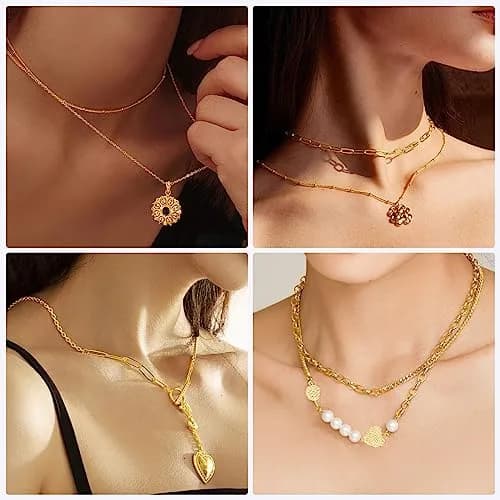 Ecoofor Gold Necklace Chains for Jewelry Making, 95.1 ft (28.98 m) 12 Rolls with Jump Rings & Clasps | DIY Jewelry Craft Kit thumbnail 6