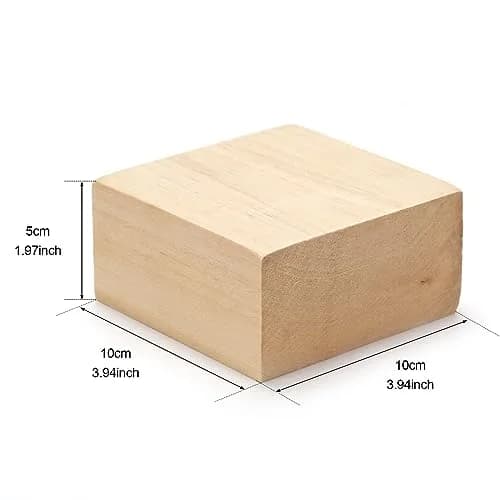 PONGJA Basswood Carving Blocks - 2 Pack 10.16 x 10.16 x 5.08 cm (4 x 4 x 2 Inch) | Soft Wood Blanks for Whittling & DIY Crafts thumbnail 2