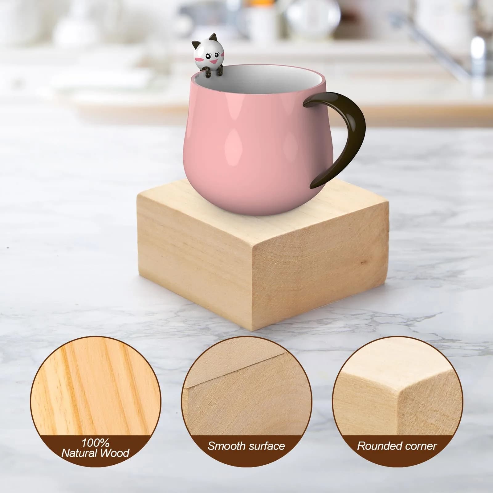 PONGJA Basswood Carving Blocks - 2 Pack 10.16 x 10.16 x 5.08 cm (4 x 4 x 2 Inch) | Soft Wood Blanks for Whittling & DIY Crafts - view 3