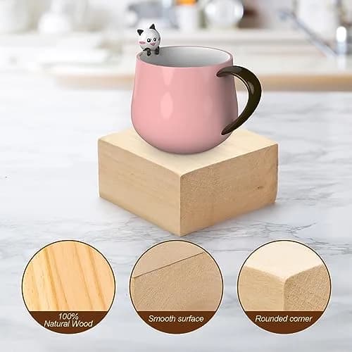 PONGJA Basswood Carving Blocks - 2 Pack 10.16 x 10.16 x 5.08 cm (4 x 4 x 2 Inch) | Soft Wood Blanks for Whittling & DIY Crafts thumbnail 3