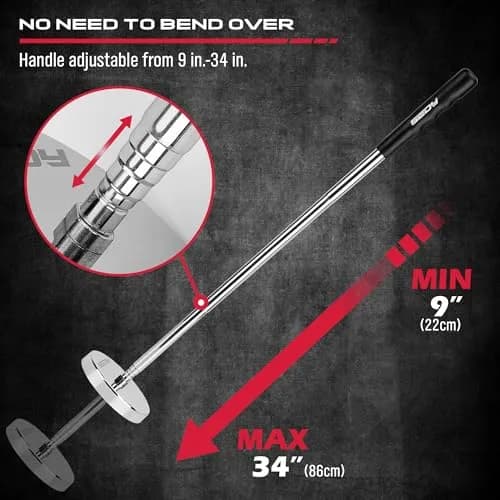 SEDY Telescoping Magnetic Sweeper Pickup Tool 35LB Pull Capacity 9" to 34" | Heavy Duty Magnetic Tool for Nails, Screws, and Metal Parts thumbnail 4
