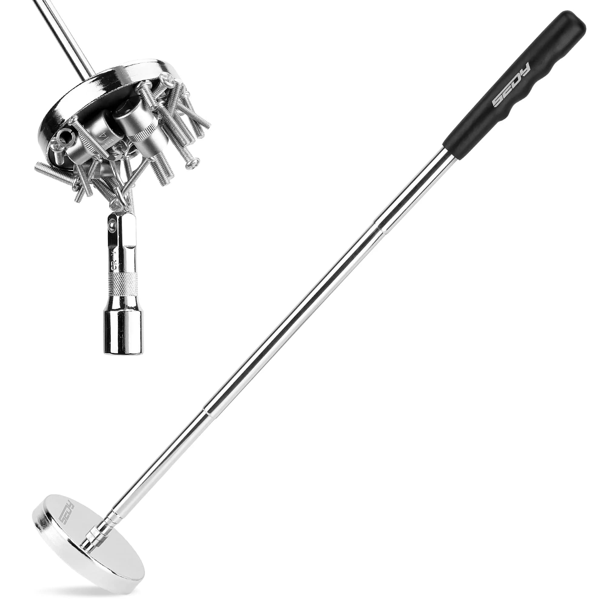 SEDY Telescoping Magnetic Sweeper Pickup Tool 35LB Pull Capacity 9" to 34" | Heavy Duty Magnetic Tool for Nails, Screws, and Metal Parts - main product image
