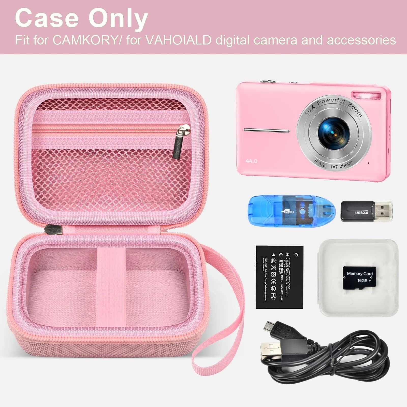 ALKOO Pink Digital Camera Case for Compact Cameras | Fits 5.25x3.75x2.5 Inches thumbnail 2