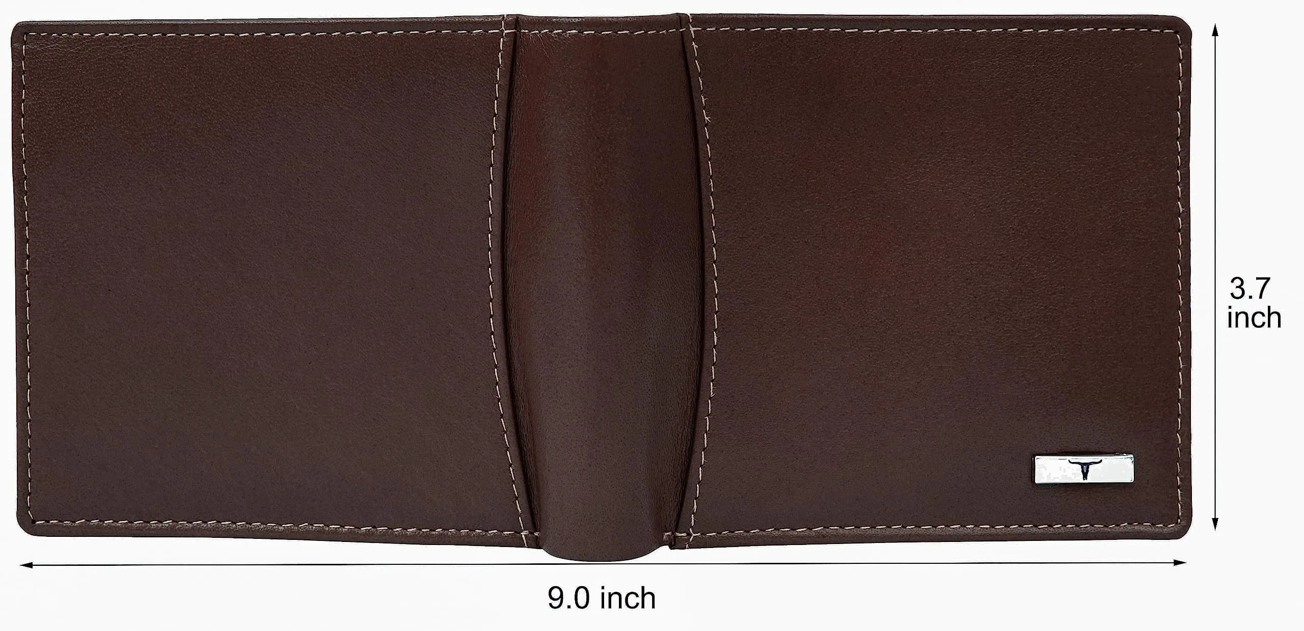 URBAN FOREST Oliver Leather Wallet for Men, Aniline Brown, 13 cm x 11 cm x 2.5 cm | RFID Protected Bi-Fold - view 5