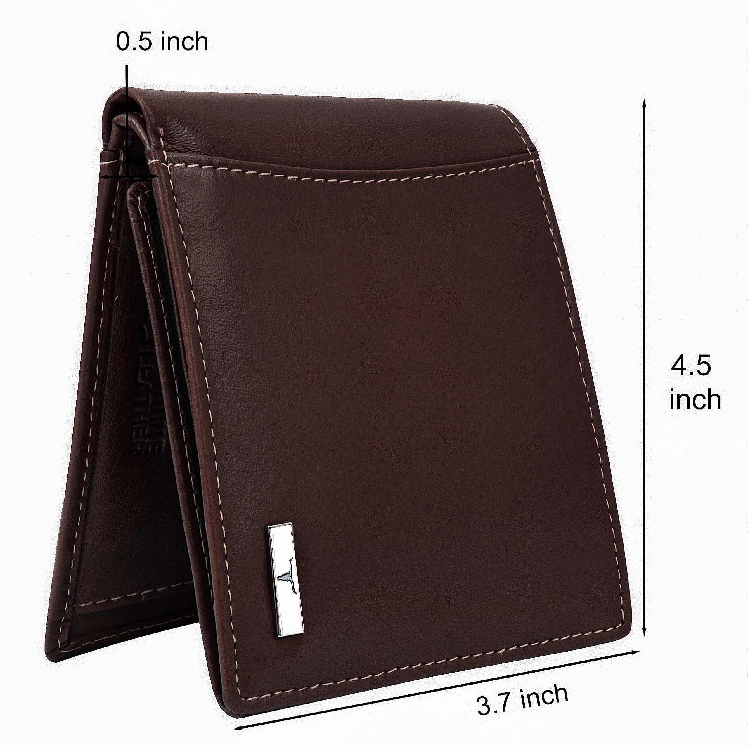 URBAN FOREST Oliver Leather Wallet for Men, Aniline Brown, 13 cm x 11 cm x 2.5 cm | RFID Protected Bi-Fold - view 6