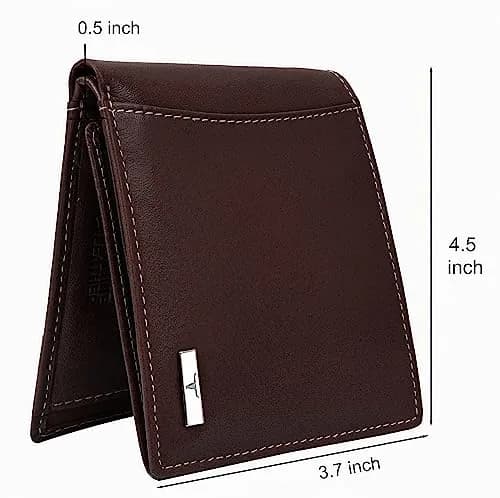 URBAN FOREST Oliver Leather Wallet for Men, Aniline Brown, 13 cm x 11 cm x 2.5 cm | RFID Protected Bi-Fold thumbnail 6