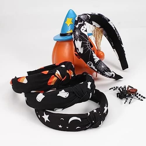 Ardorchid Halloween Headbands for Women Girls | 4-Pack Elastic Fabric Hairbands thumbnail 4