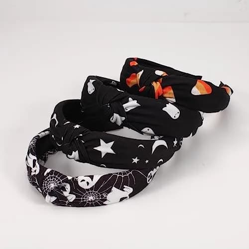 Ardorchid Halloween Headbands for Women Girls | 4-Pack Elastic Fabric Hairbands thumbnail 7