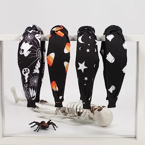 Ardorchid Halloween Headbands for Women Girls | 4-Pack Elastic Fabric Hairbands thumbnail 8