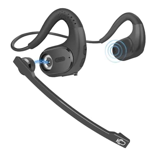 BANIGIPA Open Ear Wireless Bluetooth Headphones with Detachable Boom Mic & 12-Hour Battery | Bluetooth 5.4, IPX5 Waterproof, Dual Connection thumbnail 1