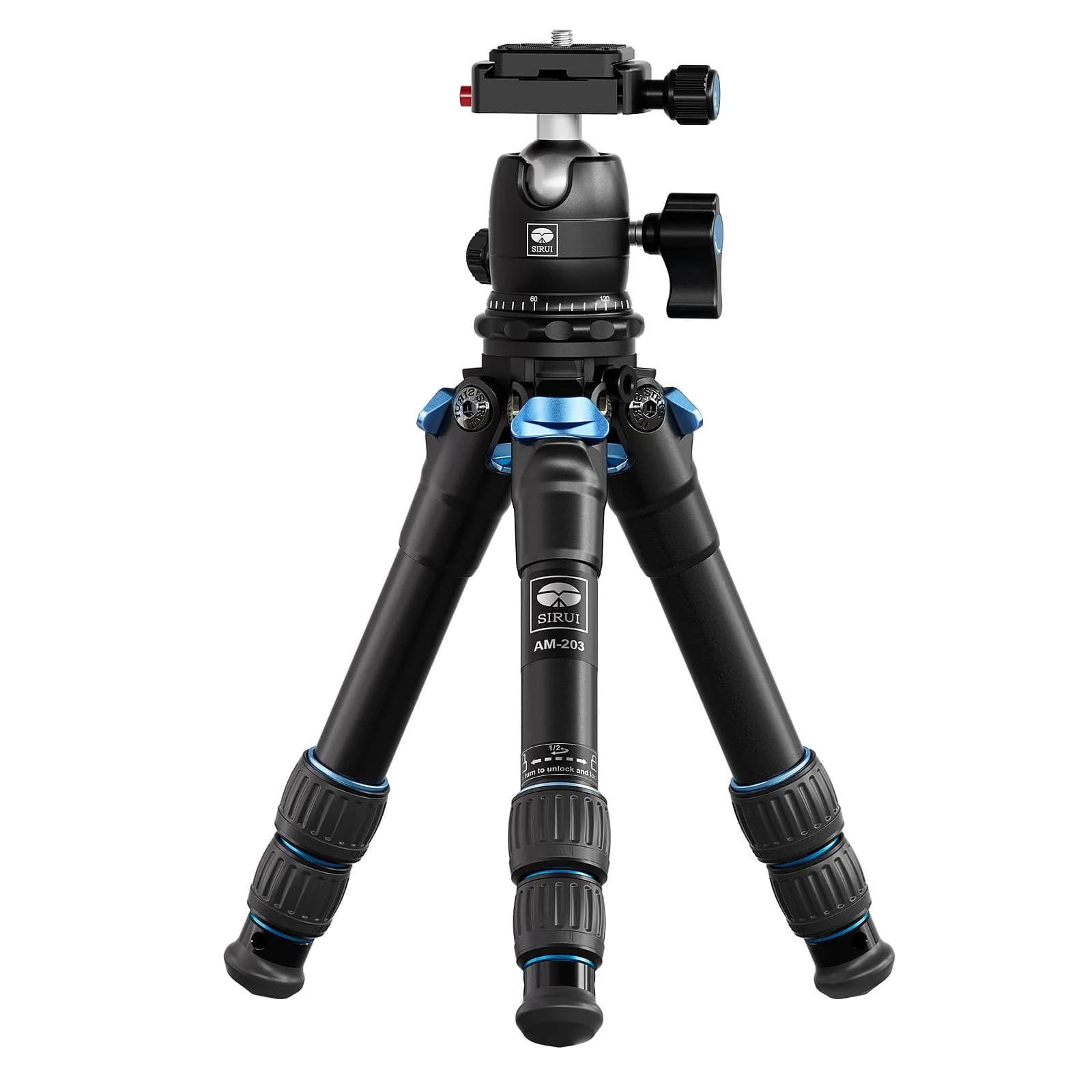 Sirui AM-203 Aluminum Mini Travel Tripod with B00K Ball Head 42cm (16.7") | Lightweight & Portable for DSLR/Mirrorless Cameras - main product image