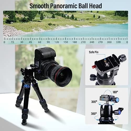 Sirui AM-203 Aluminum Mini Travel Tripod with B00K Ball Head 42cm (16.7") | Lightweight & Portable for DSLR/Mirrorless Cameras thumbnail 4