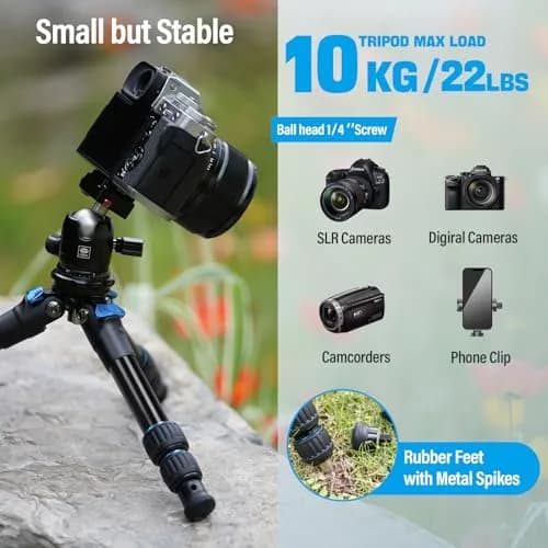 Sirui AM-203 Aluminum Mini Travel Tripod with B00K Ball Head 42cm (16.7") | Lightweight & Portable for DSLR/Mirrorless Cameras thumbnail 5