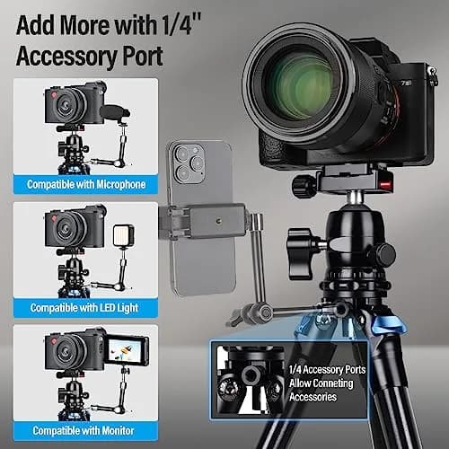 Sirui AM-203 Aluminum Mini Travel Tripod with B00K Ball Head 42cm (16.7") | Lightweight & Portable for DSLR/Mirrorless Cameras thumbnail 6