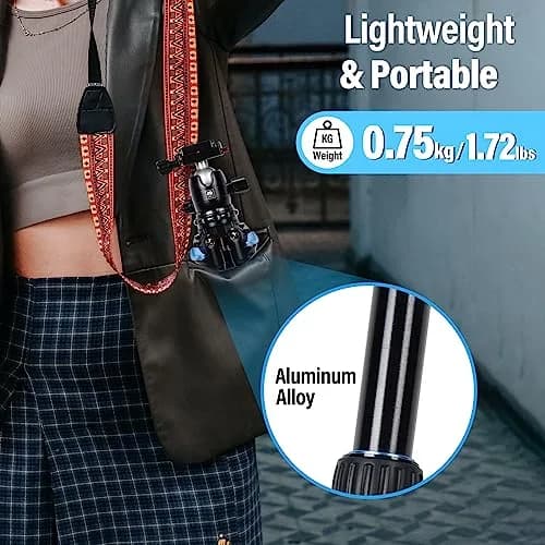 Sirui AM-203 Aluminum Mini Travel Tripod with B00K Ball Head 42cm (16.7") | Lightweight & Portable for DSLR/Mirrorless Cameras thumbnail 7