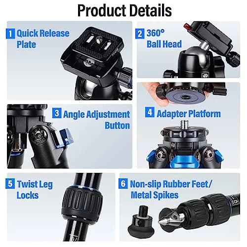 Sirui AM-203 Aluminum Mini Travel Tripod with B00K Ball Head 42cm (16.7") | Lightweight & Portable for DSLR/Mirrorless Cameras thumbnail 9