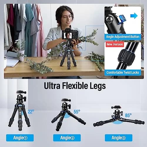 Sirui AM-203 Aluminum Mini Travel Tripod with B00K Ball Head 42cm (16.7") | Lightweight & Portable for DSLR/Mirrorless Cameras thumbnail 3