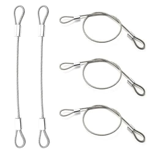PUSNMI Stainless Steel Cable with Loops | Vinyl Coated Wire Rope for Security & Hanging Light-Weight Items thumbnail 1