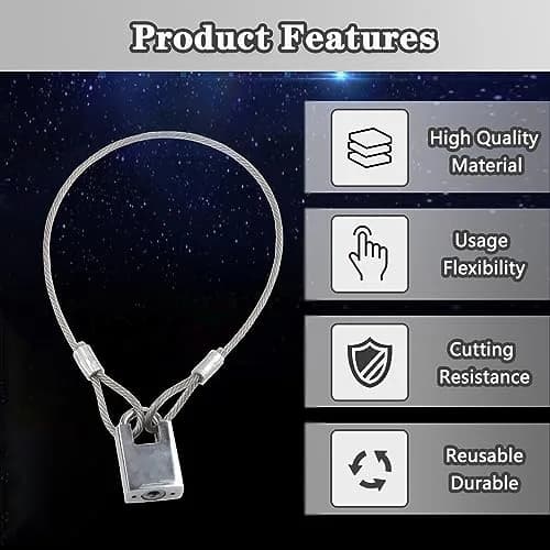 PUSNMI Stainless Steel Cable with Loops | Vinyl Coated Wire Rope for Security & Hanging Light-Weight Items thumbnail 4