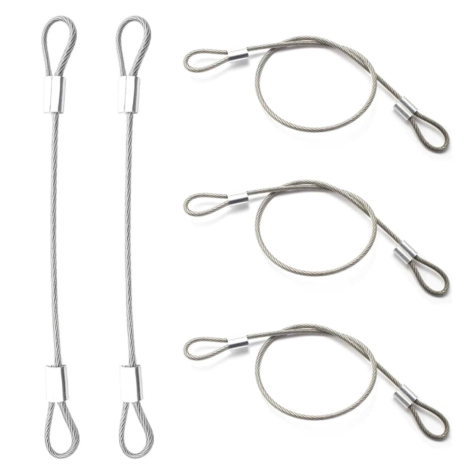 PUSNMI Stainless Steel Cable with Loops 12in | Vinyl Coated, 2mm, 10 Pack — 10 PCS