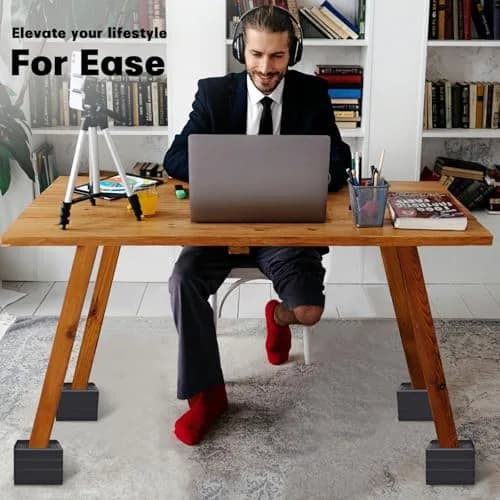 ANNKUT Furniture Risers 4 Inch | Heavy Duty Bed & Furniture Elevators for Home & Office thumbnail 6
