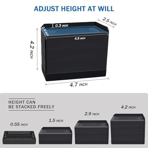 ANNKUT Furniture Risers 4 Inch | Heavy Duty Bed & Furniture Elevators for Home & Office thumbnail 3