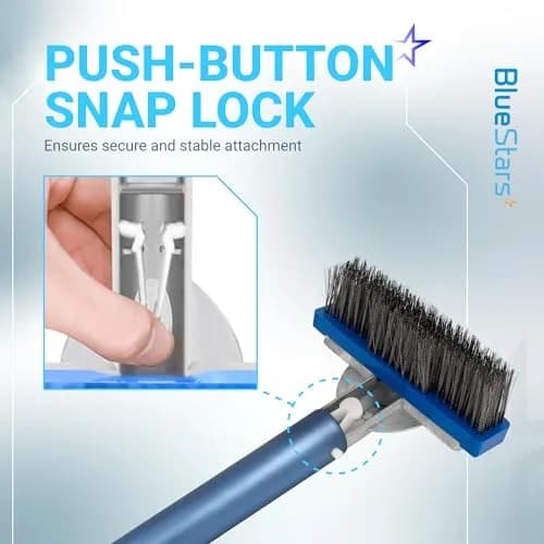 BlueStars 5in Pool Brush with Stainless Steel Bristle Wire & Aluminum | Heavy Duty Pool Cleaning Tool thumbnail 4