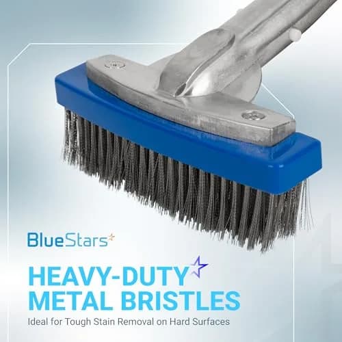 BlueStars 5in Pool Brush with Stainless Steel Bristle Wire & Aluminum | Heavy Duty Pool Cleaning Tool thumbnail 8