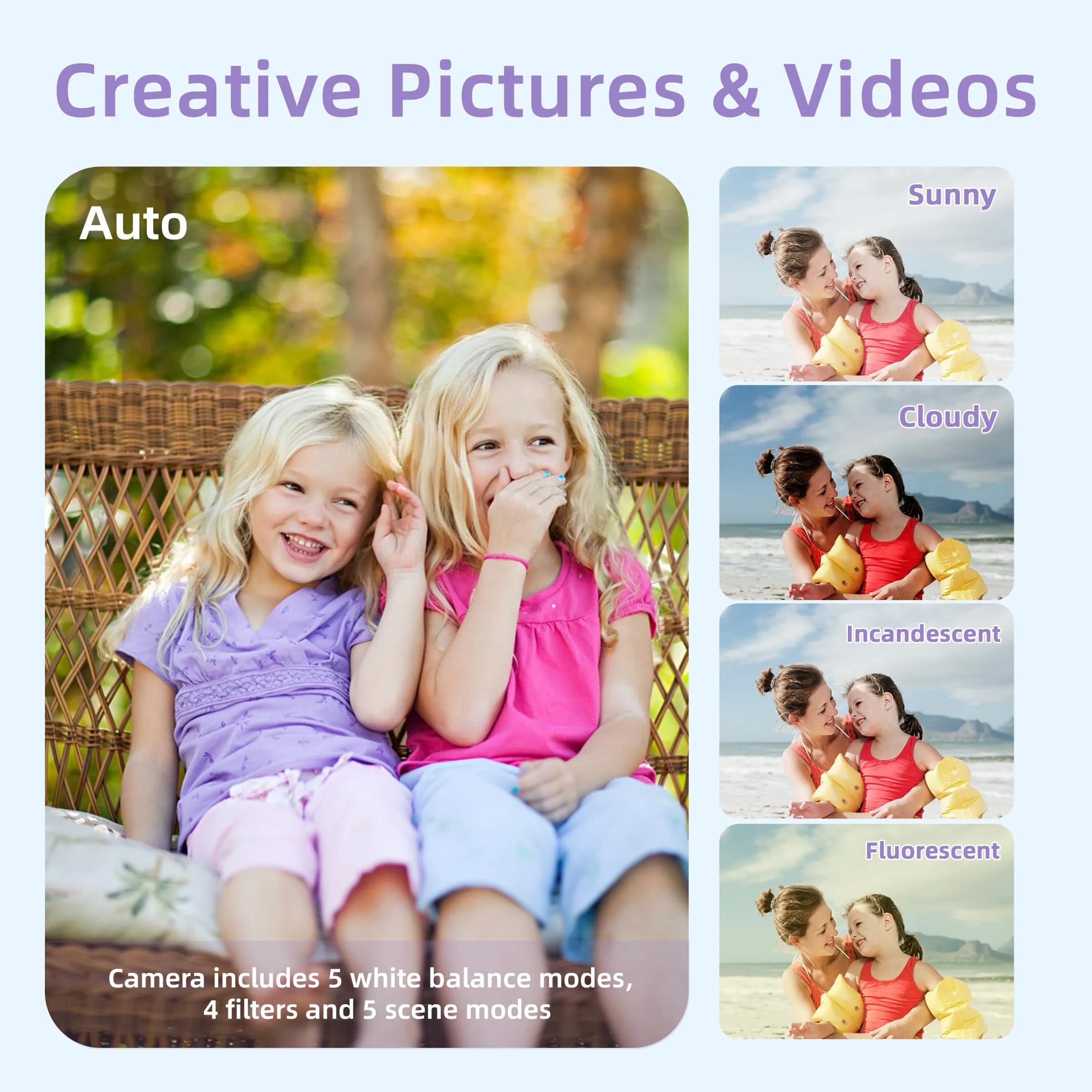 SMARTKLIK Digital Camera FHD 4K 44MP Purple with 64GB SD Card | 16X Digital Zoom - view 8