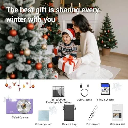 SMARTKLIK Digital Camera FHD 4K 44MP Purple with 64GB SD Card | 16X Digital Zoom thumbnail 9
