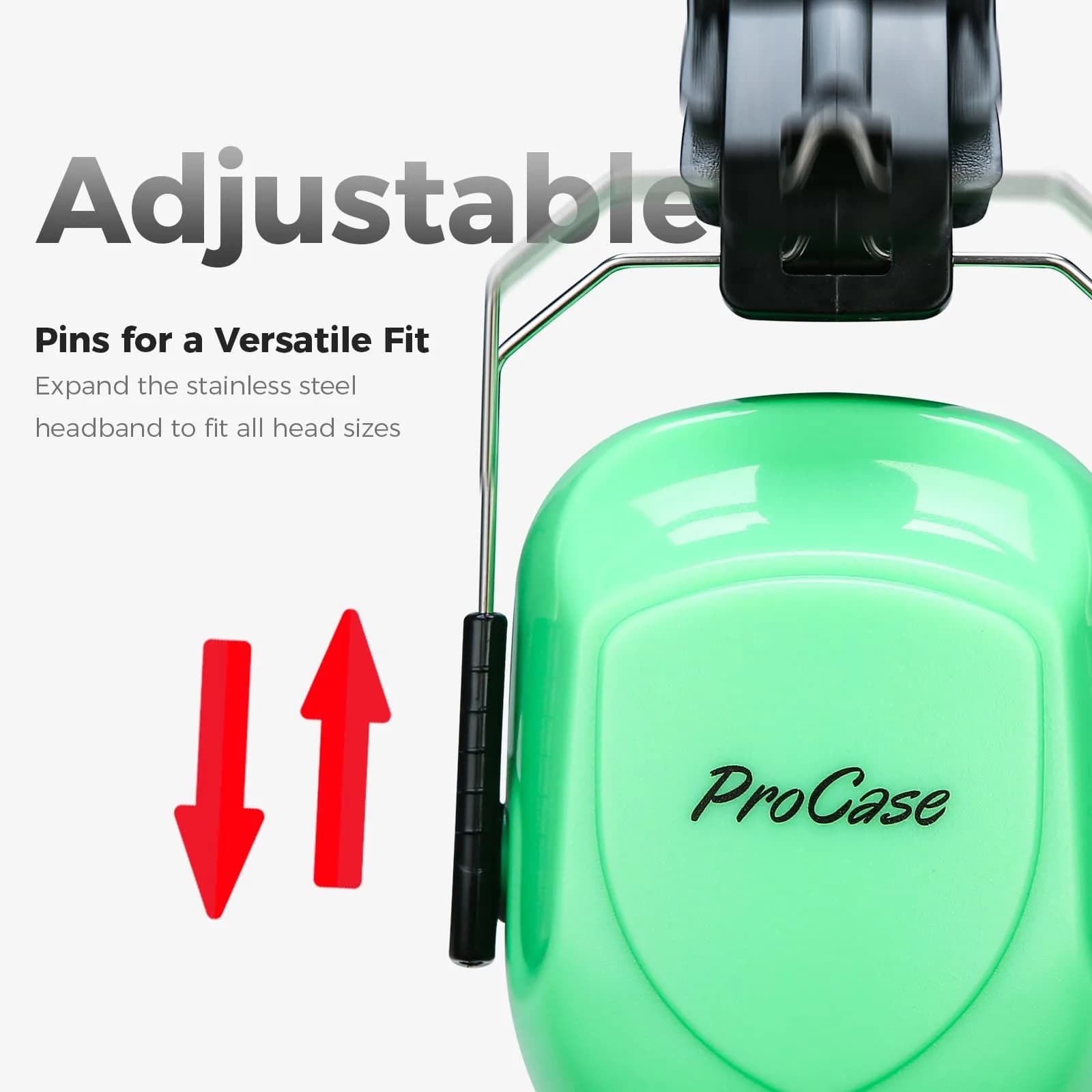 ProCase NRR 28dB Hearing Protection Earmuffs | Adjustable Noise Cancelling Headphones for Adults & Teens (Luminous) - view 2