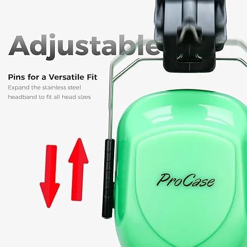 ProCase NRR 28dB Hearing Protection Earmuffs | Adjustable Noise Cancelling Headphones for Adults & Teens (Luminous) thumbnail 2