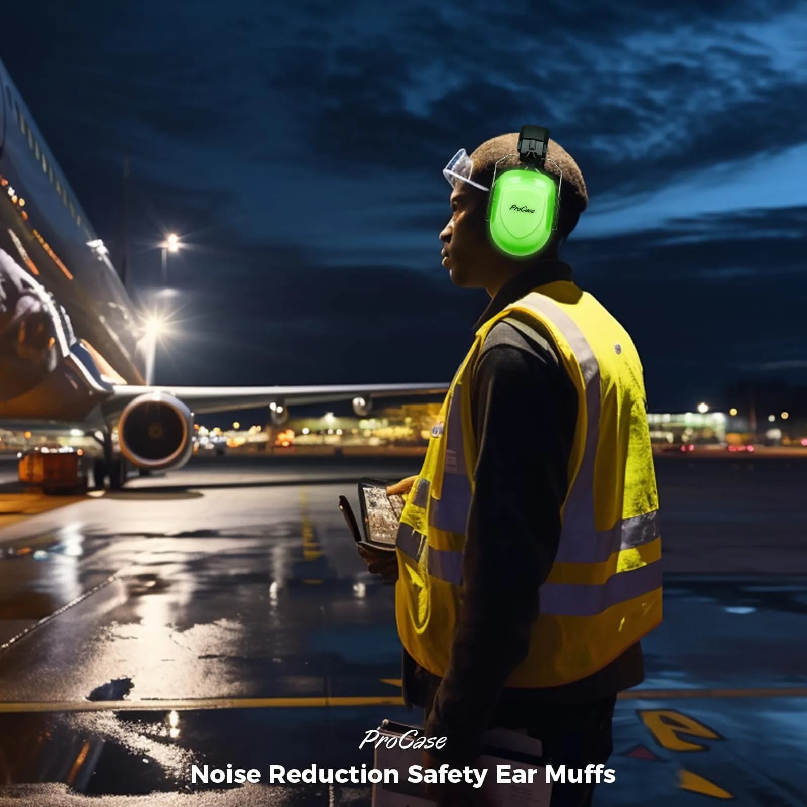ProCase NRR 28dB Hearing Protection Earmuffs | Adjustable Noise Cancelling Headphones for Adults & Teens (Luminous) - view 4