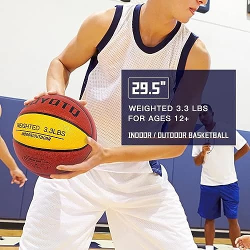 KUYOTQ Weighted Basketball Size 7 (1.5kg / 3.3lbs) | Official Size Trainer for Enhanced Dribbling & Control thumbnail 5