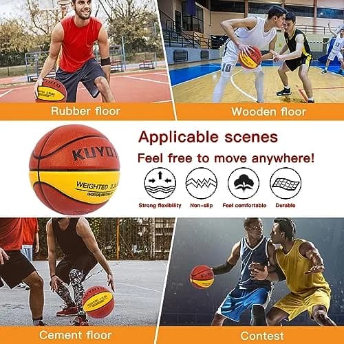 KUYOTQ Weighted Basketball Size 7 (1.5kg / 3.3lbs) | Official Size Trainer for Enhanced Dribbling & Control thumbnail 7